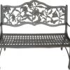 Online Cast Iron Loveseat Bench - Lilies Outdoor Furniture
