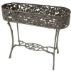 Sale Cast Iron Oval Plant Stand - Leaves Outdoor Furniture