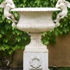 Sale Cast Iron Winged Cherubs Large Urn & Pedestal Outdoor Furniture