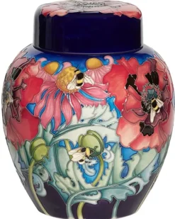 Best Moorcroft Black-eyed Beauty Ginger Jar 769/8 - Ltd Ed 15 Moorcroft