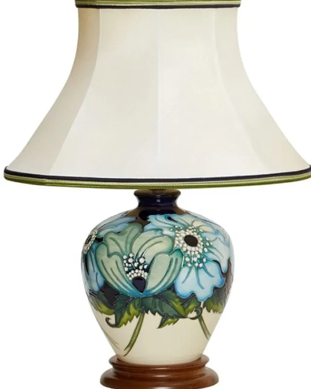 New Moorcroft Blue June L8/6 Lamp and Shade - Retired Moorcroft