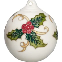 Clearance Moorcroft Christmas Twist of Berries Bauble Ornament Christmas | Moorcroft