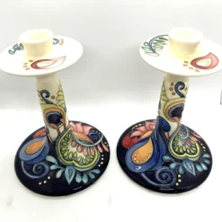 Clearance Moorcroft Festival of Light Pair of Candle Holders 850/9 - Ltd Ed 10 Moorcroft