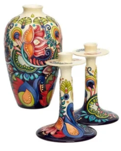 Clearance Moorcroft Festival of Light Pair of Candle Holders 850/9 - Ltd Ed 10 Moorcroft