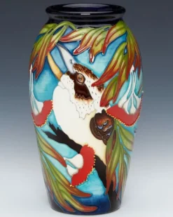 Best Moorcroft Laughing Kookaburra Vase 393/7 - Ltd Ed 25 Moorcroft