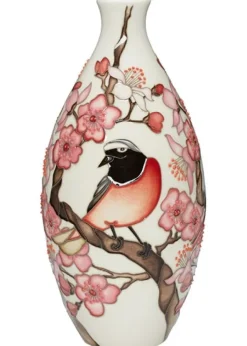 New Moorcroft Redstarts Vase - Numbered Moorcroft