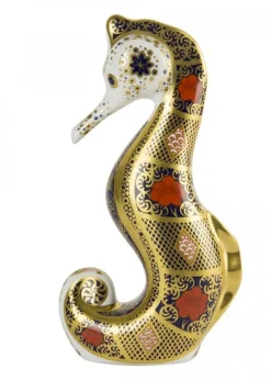 Discount Royal Crown Derby Old Imari Solid Gold Band Seahorse Paperweight Royal Crown Derby