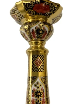 Sale Royal Crown Derby Old Imari Solid Gold Band Castleton Candlestick Royal Crown Derby
