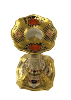 Sale Royal Crown Derby Old Imari Solid Gold Band Castleton Candlestick Royal Crown Derby