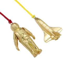 Online Waterford 2024 Christmas Golden Ornaments - Toys Spaceman & Rocket Set of 2 Christmas