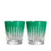 Outlet Waterford Crystal 2025 New Year Fireworks Tumblers Green - Set of 2 Ltd Ed Christmas