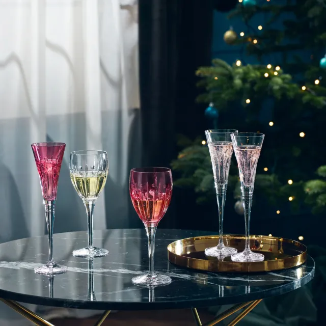 Sale Waterford Crystal Christmas 2022 Winter Wonders Rose Color Wine Glass - DISCONTINUED Christmas