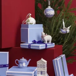 Clearance Wedgwood 2022 Christmas Baby's First Ornament - Pink Christmas